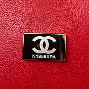 Chanel Classic Red Double Flap Bag Medium Lambskin Leather 25cm x 6cm - 3