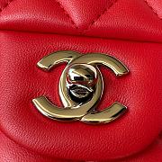 Chanel Classic Red Double Flap Bag Medium Lambskin Leather 25cm x 6cm - 2