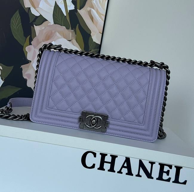 Chanel Boy Flap Bag Quilted Lambskin Old Medium 25cm - 1