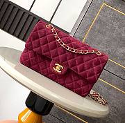 Chanel Timeless Velvet Bordeaux Bordeaux bag 25cm - 1