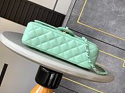 Chanel Mini Flap Bag with Top Handle Lambskin & Lacquered Metal Light Green 23cm - 6