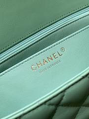 Chanel Mini Flap Bag with Top Handle Lambskin & Lacquered Metal Light Green 23cm - 4