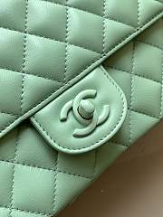 Chanel Mini Flap Bag with Top Handle Lambskin & Lacquered Metal Light Green 23cm - 3