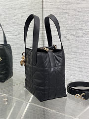 Small Dior Toujours Vertical Tote Bag Black Macrocannage Calfskin 18cm x 18cm x 12 cm - 5