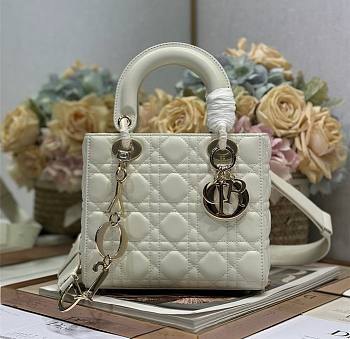 Small Lady Dior Bag Latte Cannage Grained Calfskin 20cm x 17cm x 8 cm