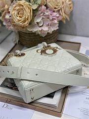 Small Lady Dior Bag Latte Cannage Grained Calfskin 20cm x 17cm x 8 cm - 6