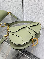 Dior Saddle Bag with Strap Cedar Green Grained Calfskin 25cm x 20cm x 6cm  - 4