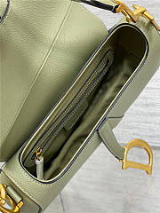 Dior Saddle Bag with Strap Cedar Green Grained Calfskin 25cm x 20cm x 6cm  - 3