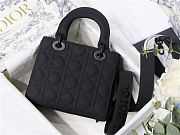 Small Lady Dior My ABCDior Bag Black Ultramatte Cannage Calfskin 20cm x 17cm x 8 cm - 2