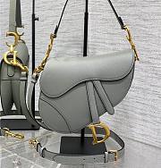 Dior Saddle Bag with Strap Stone Gray Grained Calfskin 25cm x 20cm x 6cm - 1