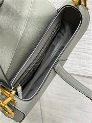 Dior Saddle Bag with Strap Stone Gray Grained Calfskin 25cm x 20cm x 6cm - 3