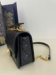 Small Dior Jolie Top Handle Bag Black Cannage Calfskin 22 x 14 x 8 cm - 6