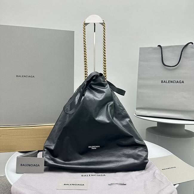 Balenciaga Crush Tote Bag Black 742941-210IT-1000 - 1