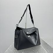 Balenciaga Rodeo Large Handbag in black smooth calfskin, aged-silver hardware 40*30*13CM - 3