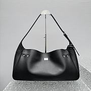 Balenciaga Bel Air Medium Shoulder Bag in black smooth calfskin, aged-silver hardware 46*12*23cm - 1