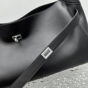 Balenciaga Bel Air Medium Shoulder Bag in black smooth calfskin, aged-silver hardware 35*10*17cm - 3