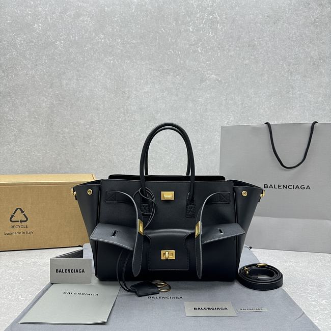 Balenciaga Bel Air Medium Carry All Bag Black Gold-tone Hardware 30*24*13cm - 1