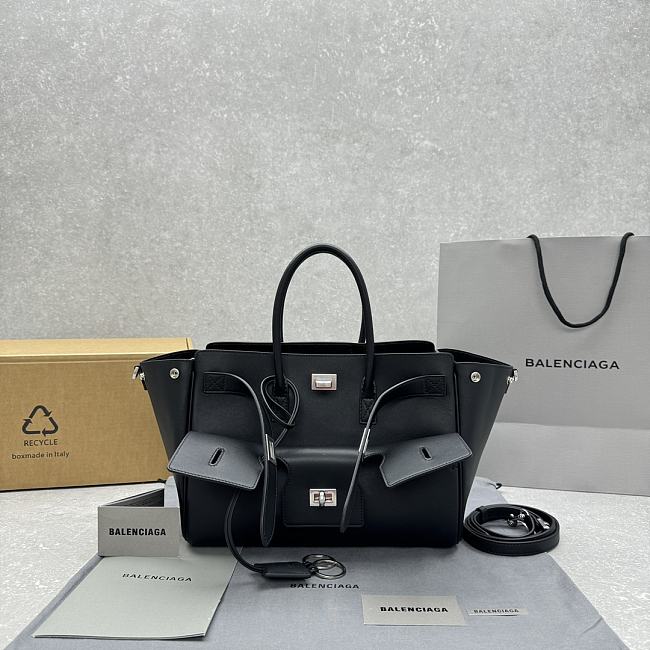 Balenciaga Bel Air Medium Carry All Bag Black Silver-tone Hardware 30*24*13cm - 1