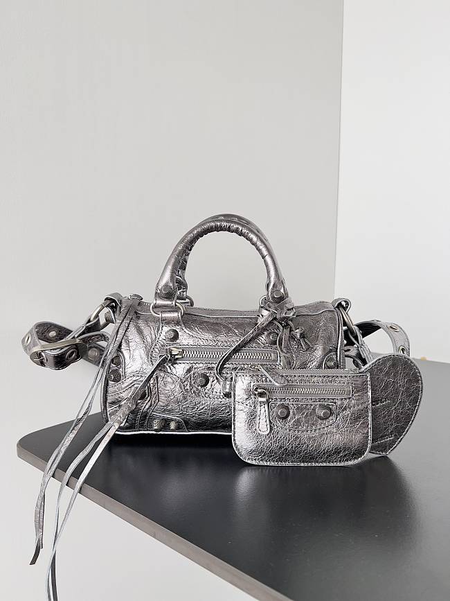 Balenciaga Le Cagole Mini Duffle Bag Metallized 19.8*14*11.9CM - 1