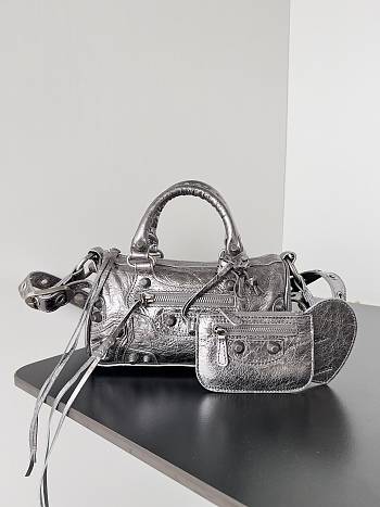 Balenciaga Le Cagole Mini Duffle Bag Metallized 19.8*14*11.9CM