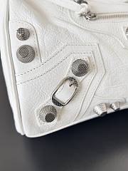 Balenciaga Le Cagole Duffle Medium Leather Top Handle Bag in White 30*14*20CM - 5