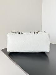Balenciaga Le Cagole Duffle Medium Leather Top Handle Bag in White 30*14*20CM - 4