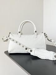 Balenciaga Le Cagole Duffle Medium Leather Top Handle Bag in White 30*14*20CM - 3