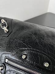 Balenciaga Le City Small Bag In Black Arena Lambskin Shiny Silver Hardware Black 29.9*19.1*9.9cm - 2