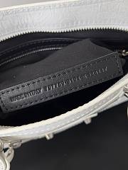 Balenciaga Le City Small Bag In White Arena Lambskin Shiny Silver Hardware Black 29.9*19.1*9.9cm - 6