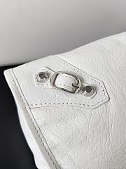 Balenciaga Le City Small Bag In White Arena Lambskin Shiny Silver Hardware Black 29.9*19.1*9.9cm - 2