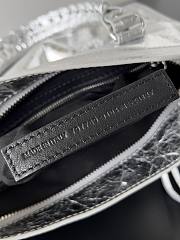 Balenciaga Le City Small Bag In Silver Arena Lambskin Shiny Silver Hardware Black 29.9*19.1*9.9cm - 6