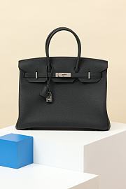 Hermes Birkin Togo 35 Silver-tone Noir 35*25*18CM - 1