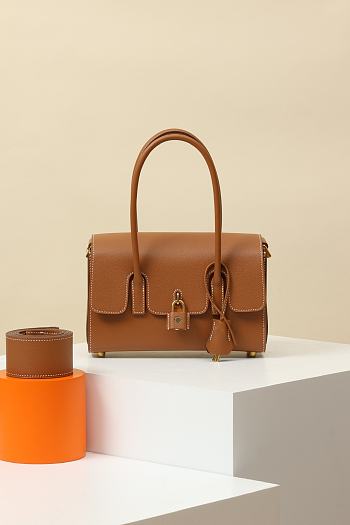 HERMES Evercolor New Drag 22 Gold 22*15*8CM