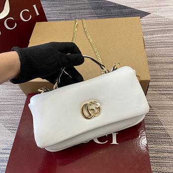 GG Milano small top handle bag in White Leather 26 x 14 x 6cm
