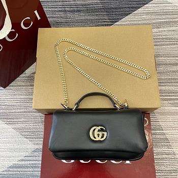 GG Milano small top handle bag in Black Leather 26 x 14 x 6cm
