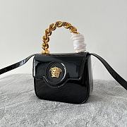 Versace La Medusa Mini Black Patent Leather Top Handle Bag 16cm - 2