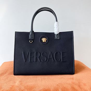 Versace La Medusa Canvas Tote Black color 40*16*29CM