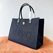 Versace La Medusa Canvas Tote Black color 40*16*29CM - 3