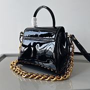 Versace La Medusa Patent-leather Tote Bag In Black 20*10*7cm - 4