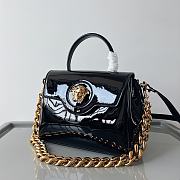 Versace La Medusa Patent Leather Top-handle Bag In Black 25*15*22CM - 5