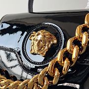 Versace La Medusa Patent Leather Top-handle Bag In Black 25*15*22CM - 6