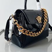 Versace La Medusa Patent Leather Top-handle Bag In Black 25*15*22CM - 2
