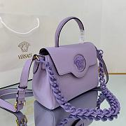 Versace La Medusa Top Handle Bag Ultra Lilac 25*15*22cm - 4