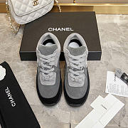 Chanel Grey Suede Logo Sneakers - 4