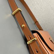 Prada small leather shoulder brown color bag 22x17x5.5cm - 6