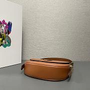 Prada small leather shoulder brown color bag 22x17x5.5cm - 5