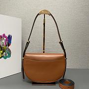 Prada small leather shoulder brown color bag 22x17x5.5cm - 4