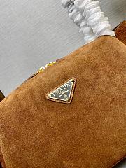Prada Women's Brown Medium Suede Shoulder Bag 28x18x11cm - 3