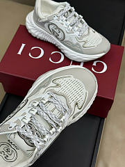 Men's Gucci Ripple trainer in white and grey mesh - 3