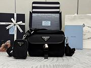 Prada Black Re-nylon And Saffiano Leather Shoulder Bag 22x16x5cm - 1